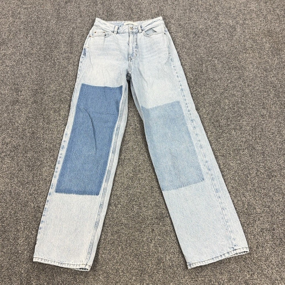 PacSun Jeans Womens 25 Blue 90s Boyfriend High Rise Patchwork Denim Pants